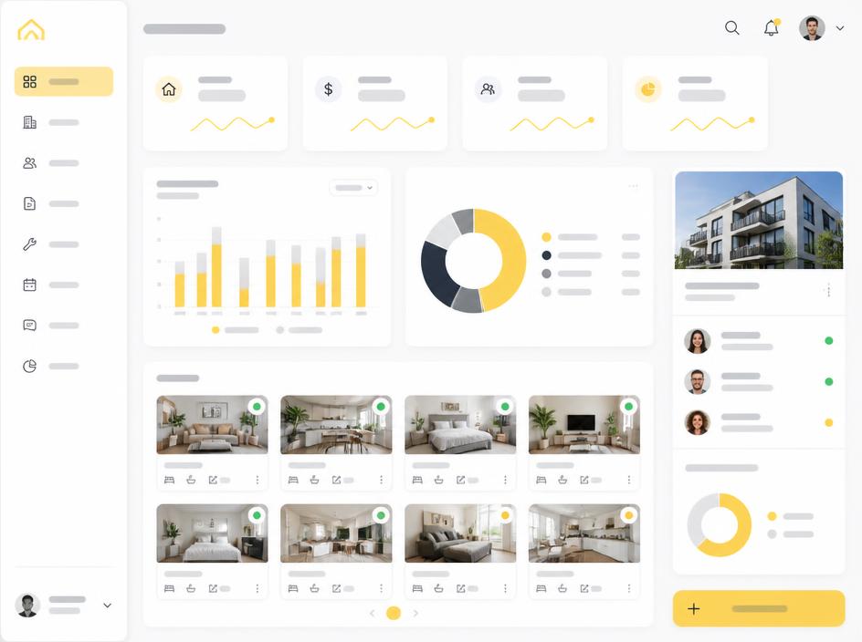 Preview of a custom property management dashboard interface